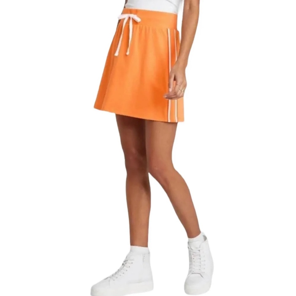 Wild Fable Women’s Tennis Skirt Large A Line Retro Orange White Stripe Side Sz M